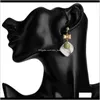 Bijoux de charme Drop Livraison 2021 Alliage exagéré Bowknot Square Acétate Board Femmes Mode Boucles d'oreilles Tcxhi