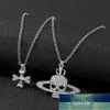 Croix crâne Saturne collier cristal Rheinstone pendentif gothique mort planète bijoux Hip Hop Punk femme homme accessoires cadeau prix usine conception experte qualité