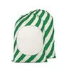 48 * 64cm Julklappspåsar Sublimation Blanks Santa Sack Plaid Pattern Candy Storage Bag med Drawstring JJA9098