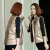 Gilet da donna Vielleicht Gilet invernale Giacca cappotto senza maniche Colletto alla coreana Autunno per donna Mujer Lucido Impermeabile