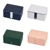 Large Double Layer Jewelry Box PU Leather Necklace Earring Ring Holder Casket Makeup Storage Organizer Box For Gifts 17*12*8cm