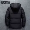 URSPORTTECH Winter Jacket Mens High Quality Thermal Thick Coat Snow Red Black Parka Male Warm Outwear White Duck Down Jacket Men 211206