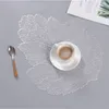 Simulation Plant Leaves Dining Table Mats Hollow Leaf PVC Placemats Cup Coasters Pads Waterproof Insulation Pad