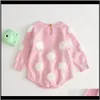 JumpsuitsRompers Baby Clothing Baby Maternity Drop Leverans 2021 Född Höst Strikkad Rompers Långärmad Flocking Wool Pullover Kids Onesies