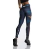 Fccexio Tibetano Blue Capitão Fight Push Up Workout Leggings Slim Cintura Alta Jeggings Mulheres Sexy Sportswear Leggings Workout 211014