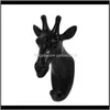 Hooks Rails 1Pc Creative Giraffe Head Shaped Decorative Home Hanging Hook Decor Mry01 Klh1P