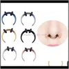 & Studs Drop Delivery 2021 Wholesale Stud Hoop Septum Clicker Ring Nose Clip Rings Body Piercing Jewelry Lzmke