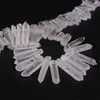 15.5"strand Natura Clear White Quartz Top Drilled Point Loose Beads,Raw Crystal Stick Graduated Pendant Beads Jewelry