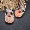 Doğal Carnelian Kaba Taş Ametist Küme Noktası Kuvars Kolye Vintage Boho Elektroformamış Serbest Çiğ Taş Kırmızı Aagate Cabochon Çakra Antik Kolye