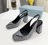 Diamond Shoes Women's Hight Award Shole Fashion Thights Rhinestone Leather Theels Cheels 9.5cm Slippers Show Show Party Gress Shoess كبير 35-41