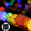 Solar Powered 5m 20LEDS Multicolor Rattan Ball String Light för bröllopsfest