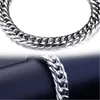 Link, Chain Stainless Steel 8-14mm Width Black Gold Silver Color Men Women Bracelet Hand Jewellery Wholesale Drop