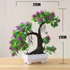 Flores decorativas grinaldas artificiais bonsai simulação verde pote plantas ornamento para decoração home lsf