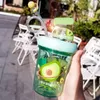 2021 Creative Rotating Cartoon Straw Tumblers Fun Children's Drinking Cups Söt Drink Cup 6 Färger 390ml