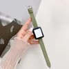 사과 시계를위한 럭셔리 여성 가죽 스트랩 38mm 40mm 42mm 44mm 패션 손목 밴드 팔찌 iWatch 시리즈 SE 6 5 4 3 Watchbands 스마트 액세서리