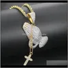 Pendentifs Drop Livraison 2021 Hip Hop Rappeur Glacé Priant Main Pendentif Colliers Pour Hommes Femmes Or Couleur Charme Bijoux Collier Chaîne Sur