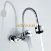 Mosiądz Chrome Taps do zlewu Kitchen Tap Dual Hole Wall Mikser Kran Torneira Cozinha YT6030 211108