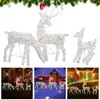 Party Favor 3-pc Lighted Deer Family - Décoration d'hiver de Noël en plein air pour les cours avant Décorations de Noël Accueil Navidad 202256i