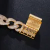 Spersonalizowany biały złoto Bling Diamentowy łańcuch męski mrożony kubański link Choker długi naszyjnik sześcien cyrkonowy biżuterii prezenty F4954045