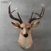 American Realistic Deer Wiszące Zwierząt Head Resin Wisiorek Home Decoration Store Wall Wiszące, Prezent 210414