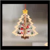Feestelijke benodigdheden Tuin DROP LEVERING 2021 2D 3D Ornament Houten Opknoping Hangers Star Xmas Tree Bell Christmas Decorations voor Home Party