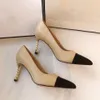 Top mode vrouwen schoenen parels hakken dame pompen brief gedrukt hoge hak luxe ontwerper vrouwen jurk schoen voor prom avond bruiloft met doos