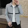 Giacche primaverili Uomo Studenti di moda coreani Bella giacca versatile Colletto per la sera Cappotto casual Abbigliamento da strada Abbigliamento maschile 210527