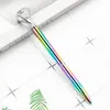 Big Diamond Crystal Ballpoint Penns Novelty Rainbow Metal Gradient Pen School Office Writing Supplies Business Pen Stationery Stude4913186