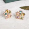 Huitan Romantic Bridal Wedding Flower Stud Earrings 2 Färger tillgängliga Delikat partitillbehör Fina presentuttalande smycken455242477898