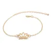 Chaîne à maillons cadeau pour elle-fleur de Lotus Bracelet argent or couleur bracelets porte-bonheur femmes bénies enfants aimé bijoux de mode chanceux