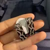 1: 1Fashion Blak Grå Camouflage Örhängen med högkvalitativa Zirconia Women Luxury Brand Smycken Gift