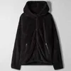 Winter Zipper Coat Kvinnor Höst Solid Hooded Teddy Faux Fur Långärmad Casual Pocket Fleece Jacket Outwear 210508