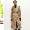 Trench coat kaki da donna Autunno Fashion Brand Classico stile britannico Lady con cintura oversize giacca lunga allentata Capispalla di qualità 210608
