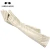 guantes largos color beige