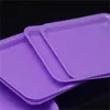 Colorful Smoking Square Portable Plastic Mini Preroll Scroll Roll Cigarette Tray Holder Dry Herb Tobacco Grinder Smok Plate 38 H1