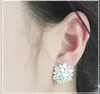 Cute Flower Lab Diamond Stud Earring Real Sterling Sier Jewelry Engagement Wedding Earrings for Women Bridal Party Gift