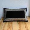 Luxury fashion Pillow case black velvet material and Light gold geometric embroidery pattern European style pillowcase cushion cover 3 sizes