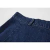 Clássico Split Denim Jeans Saia Mulheres Verão Coreano Elegantes A-Line Shays Streetwear Cintura Alta Cintura Meio Comprimento All-Match Jupe 210417