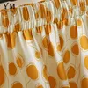 スカートYuoomuoo Beauty Polka Dot Chiffon Skirt 2021 Summerファッションイエローハイウエスト長い女性