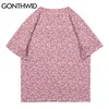 Tshirts Harajuku Hearts Dot Print Streetwear Tees Shirts Hip Hop Fashion Casual Short Sleeve Tops T-Shirts 210602