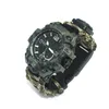 Ręcznie robione wielofunkcyjne na zewnątrz Camping Survival zegarek Paracord Wheven Digital Watch z kompasem gwizdkiem