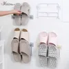 Étagère à chaussures pliante murale, organisateur de cintre à Double couche pour pantoufles, permet de gagner de l'espace, boîte suspendue, rangement de garde-robe pour vêtements