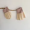 Sommar stycke Princess Dress Stitching Baby Romper Vest Leotard Klättring Kläder Born Girl 210515