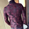 Herenpakken Blazers 2022 Koreaanse stijl Slim Business Casual Men Lange mouw Suite mouw Suite jas Dark Rose Jacquard Party Fit Blazer