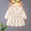 Осенние девочки платье детей маленький ананасовый печать принцессы малыша детские костюм0-2Y 210515