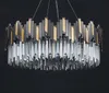 Plafonniers éclairage de lustre moderne pour salon lampe en cristal ronde de luxe chaîne de décoration de la maison luminaires en cristal LED