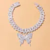 Punk crystal sandalen grote vlinder enkelstenen voor vrouwen hele mannen 2021 rapper Cubaanse link ketting armbanden bevriezen anglet dikke