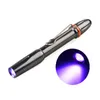 Lampe torche LED ultra violette en aluminium pour Inspection de l'argent, mini stylo, lampe de poche, éclairage, détecteur de devises, 2021