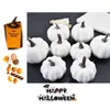 12 stücke Simulation Kürbisse Weißer Kürbis Halloween Kürbis Festival Kürbis Gefälschte Gemüse Obst Weihnachten Halloween Geschenk Dekor Y0829