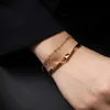 2021 Nuovi gioielli in acciaio inossidabile Doppio strato profilato Catena per labbra aperta Bracciale in oro Bracciale moda femminile Bsz204 Q0720